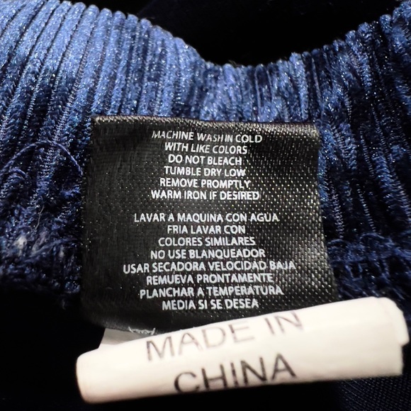 Hudson Girls Velvet Blue Sweat Pants Size 6 Ribbed Cuff Elastic Waist - Picture 5 of 6